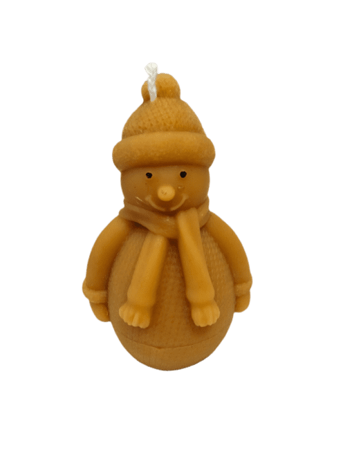 Bougie cire d'abeilles - Le bonhomme de neige