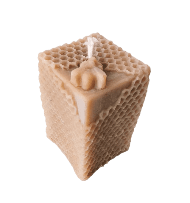 Bougie cire d'abeilles - Le cube décoré
