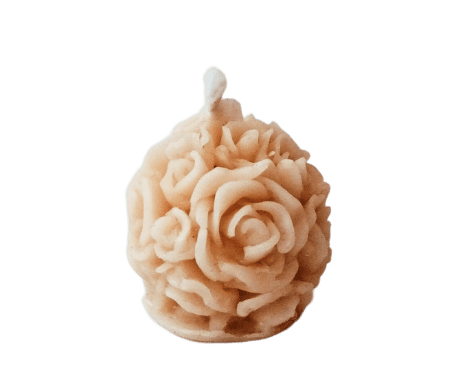 Bougie cire d'abeilles - Boule de roses
